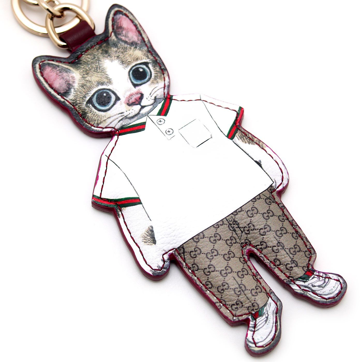 ほぼ未使用 グッチ GUCCI バッグチャーム 日本限定 ヒグチユウコ 猫