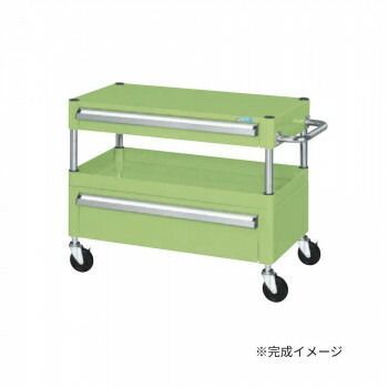 サカエ CSパールワゴン中量タイプ 引出し付 グリーン CSP-7561AC