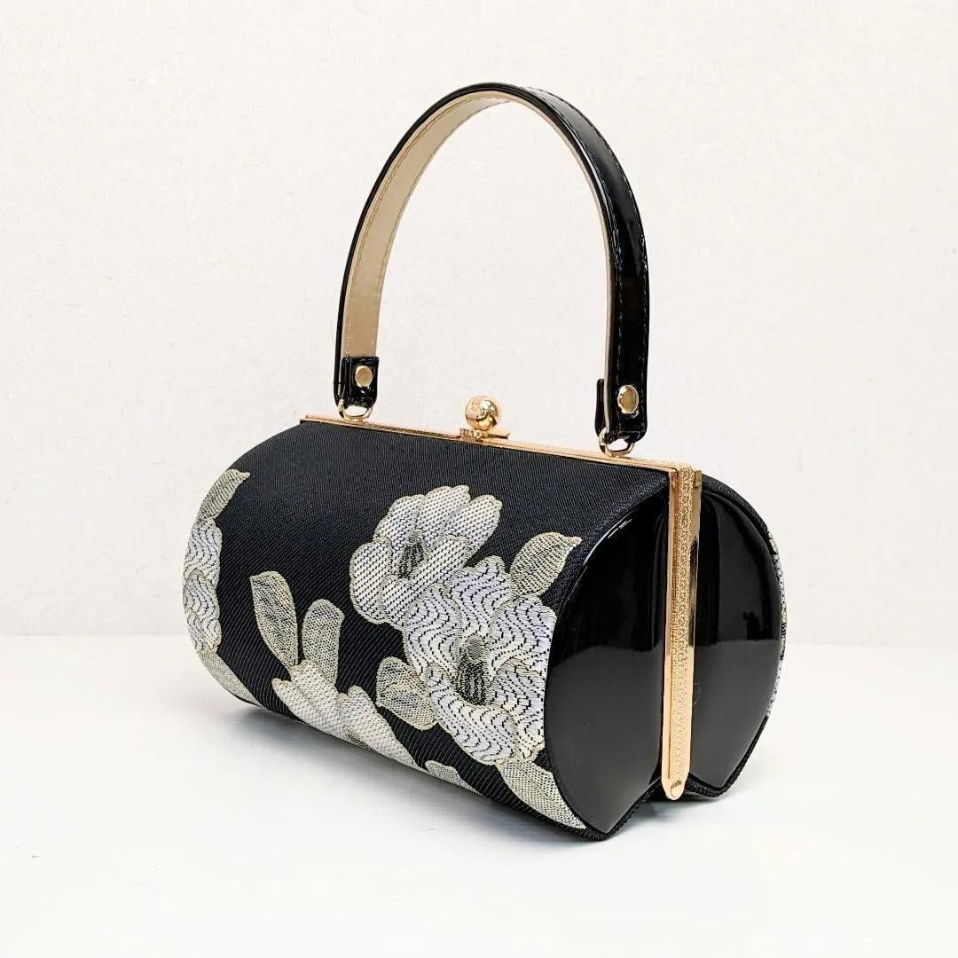 和装 草履バッグセット 帯地 椿 白×金 3枚芯 フリーサイズ k19-10 和装