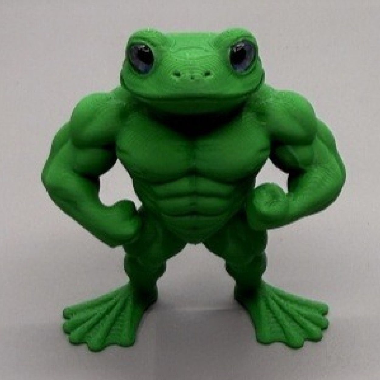 カエルの筋肉フィギュア 3個セット フィギュア カエル マッスル 二足歩行 おもしろい 置物 7cm グリーン