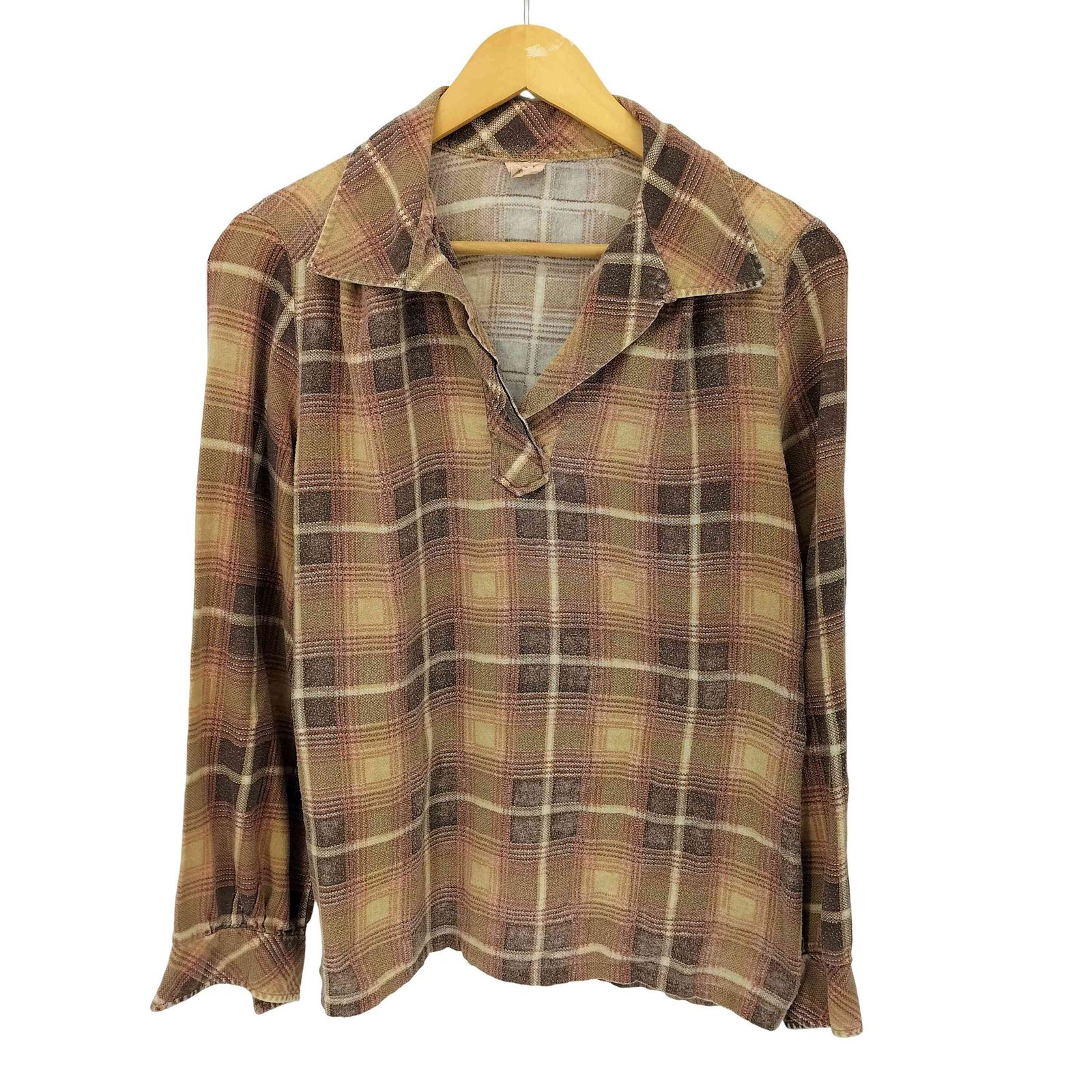 70s Jc Penny オンブレーシャツ　XL 70s JC Penney JCペニー ビンテージ プリント ネル オンブレ