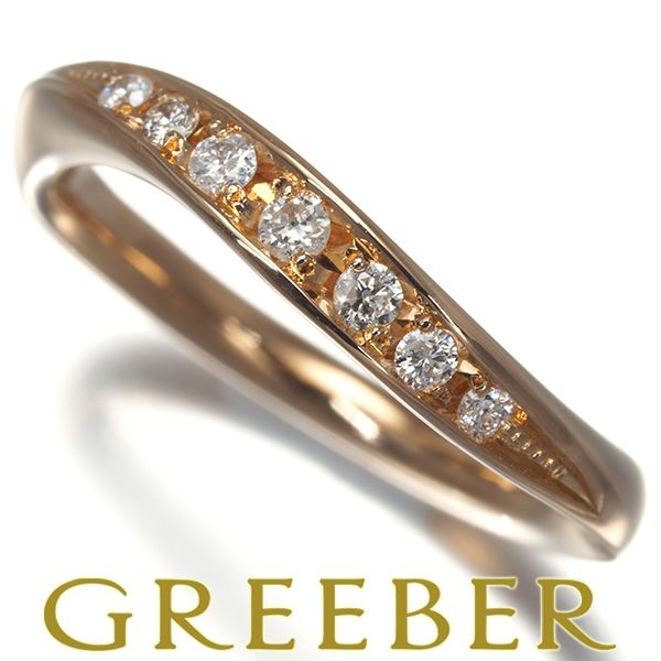 4℃ リング ダイヤ ダイヤモンド ウェーブ 7P 6号 K18PG #169684 - メルカリ 