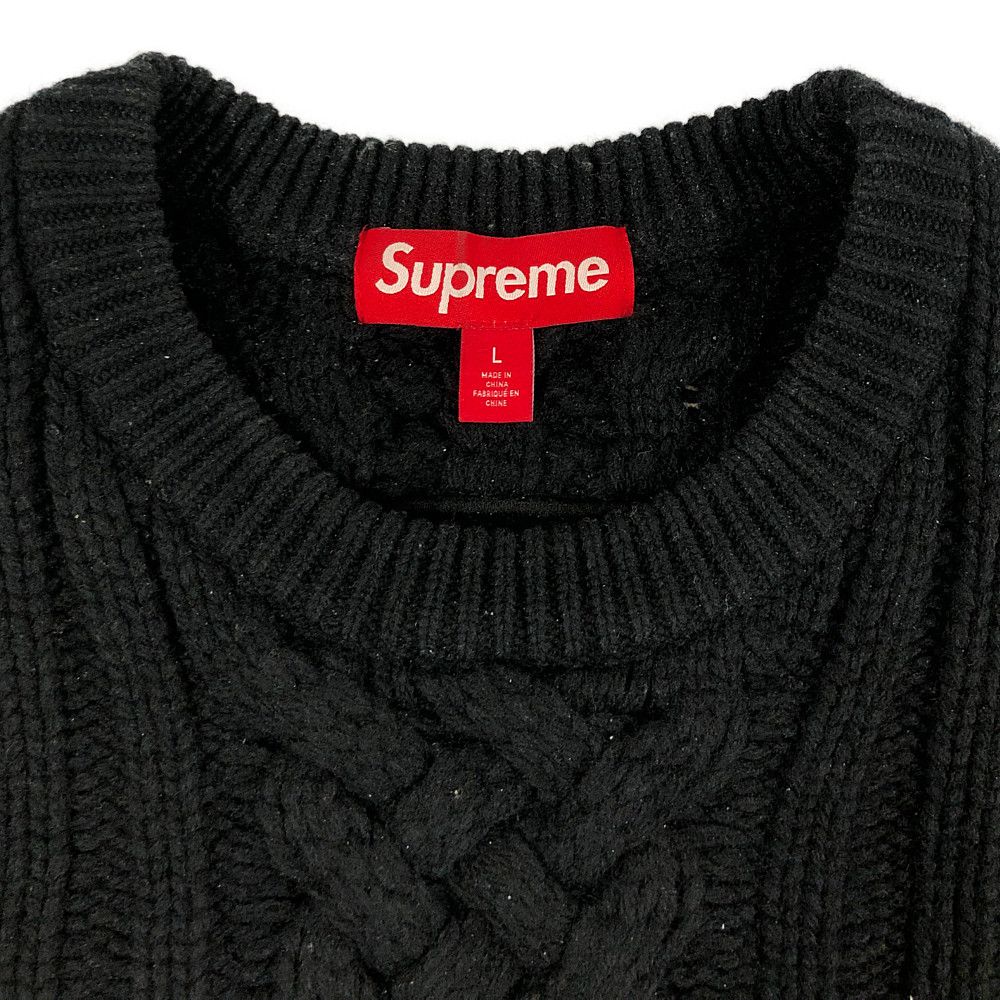 SUPREME シュプリーム 23AW Applique Cable Knit Sweater アップリケ ...