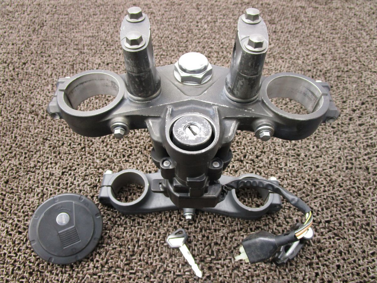 Dトラッカー125 倒立 トップブリッジ ステム メインキー ▲A5618 タンクキャップ LX125D カワサキ LX125CE 動画有 インジェクション
