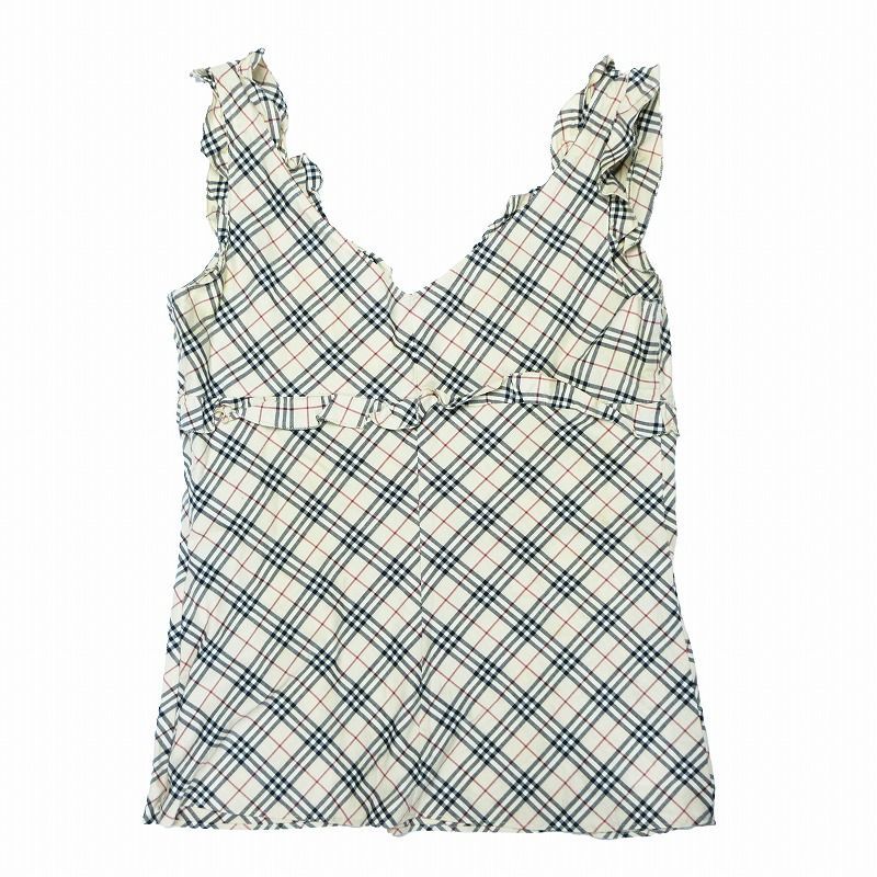 バーバリー ブルーレーベル BURBERRY ノバチェック ノースリーブ V