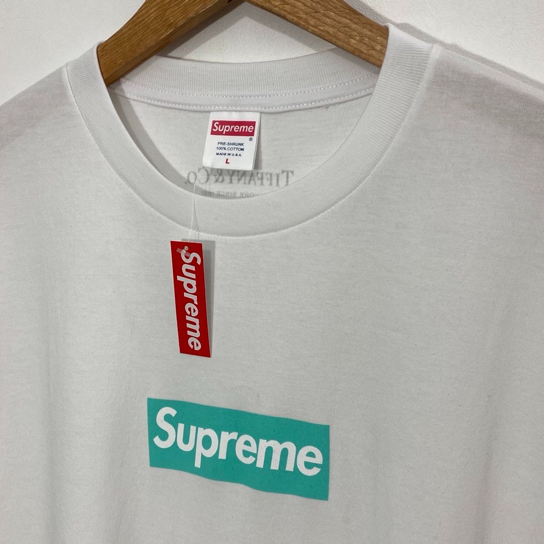 Supreme x Tiffany21FW Box Logo ゆったりとした半袖Tシャツ Supreme ...