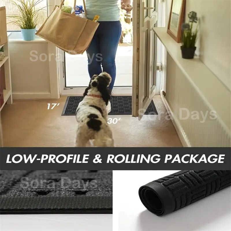 屋外ドアマット 玄関マット 幾何学模様 長方形 ラバー おしゃれ シンプル モダン インテリア 北欧 泥落とし 吸水 水切り 滑り止め 重い 室内 エントランス 洗える 洗濯機可 ブラック×グレー 四角 スクエア ポリエステル ゴム 60×90cm WWW_NOITHATQUANGTHANH_NET