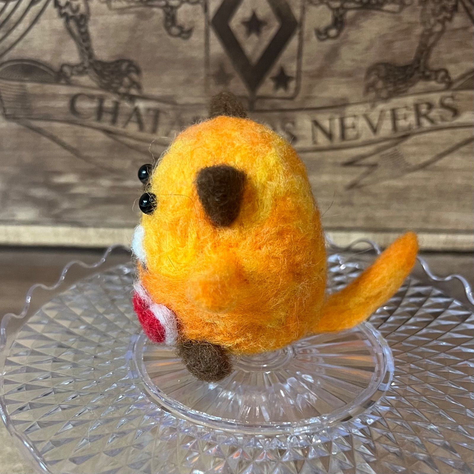 ハンドメイド 羊毛フェルトのオレンジネコゾンビ no273 - メルカリ