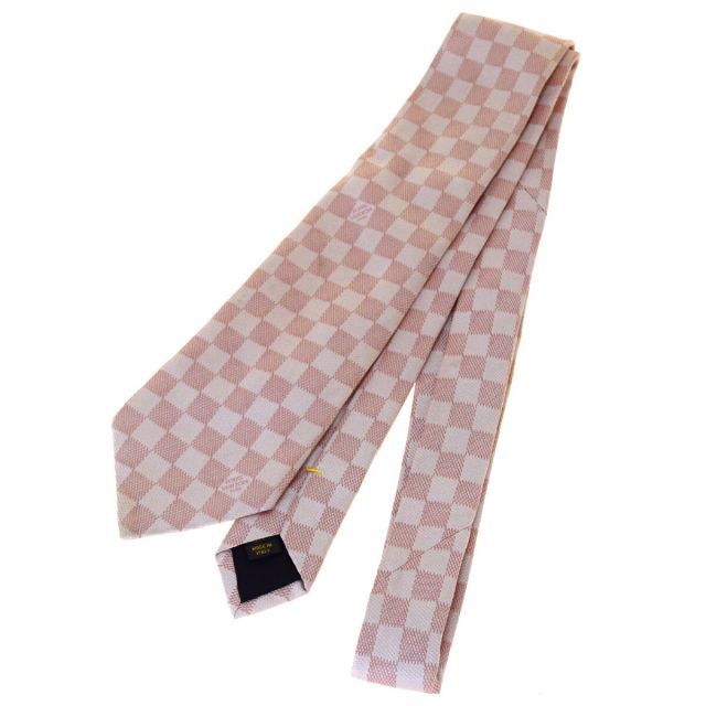 中古】 ルイ・ヴィトン(Louis Vuitton) ダミエ ネクタイ シルク ピンク
