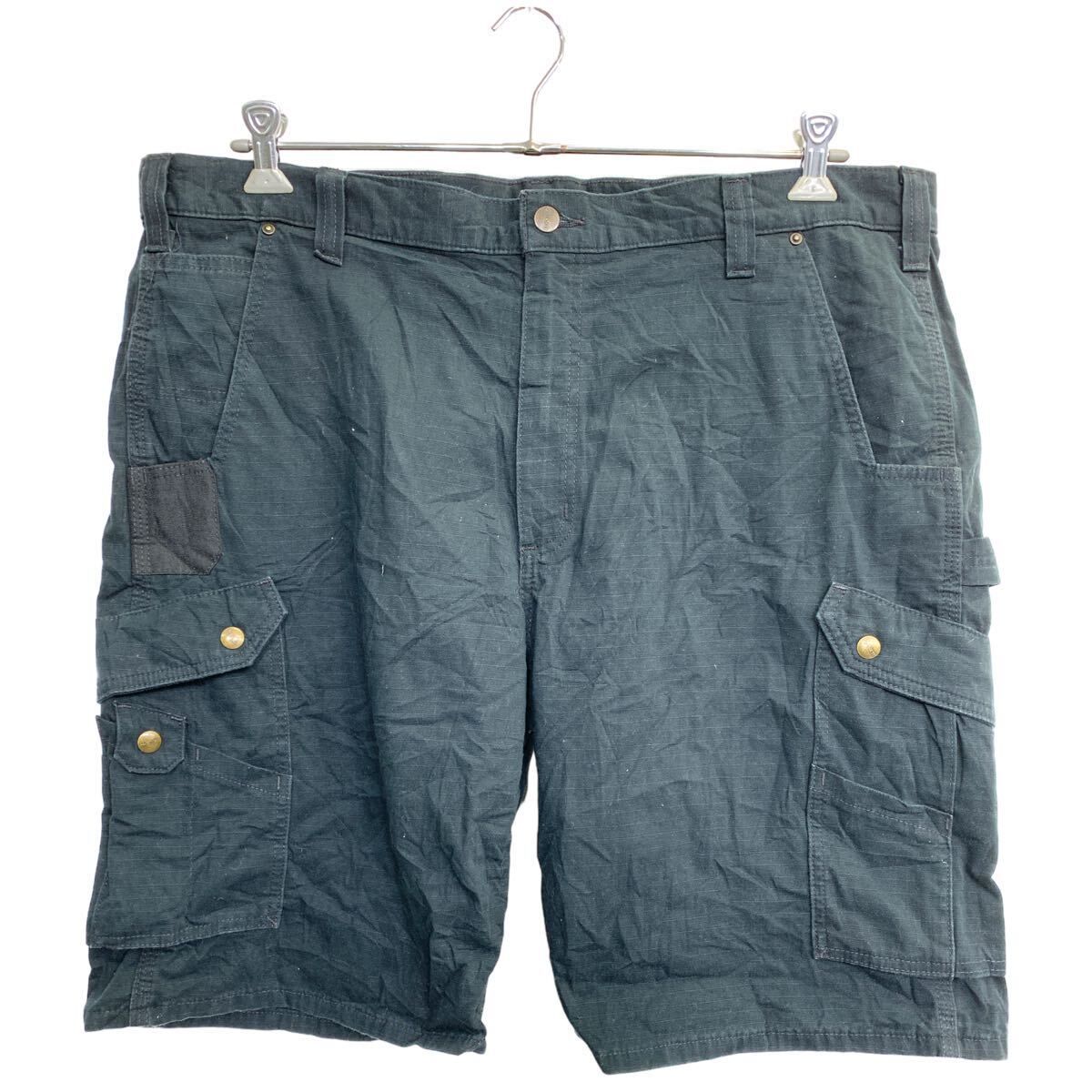Carhartt カーゴショートパンツ W42 カーハート ビッグサイズ ブラック コットン メキシコ製 古着卸 アメリカ仕入 2403-413