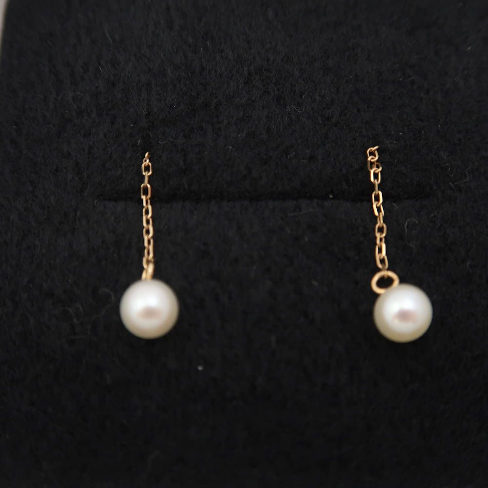 エテ K10YG 淡水パール アメリカン ピアス K18YG パール