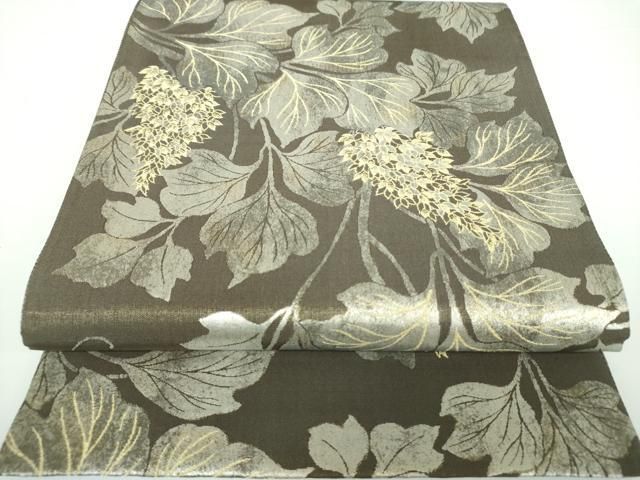 平和屋着物●六通柄袋帯　枝花文　金糸　鈴乃屋扱い　正絹　逸品　未使用　DAAV6746ps 平和屋着物○六通柄袋帯 枝花文 金糸 鈴乃屋扱い 正絹 逸品 未使用