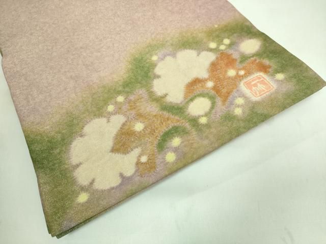 平和屋本店□最高級 初代 久保田一竹 幻の辻が花 太鼓柄袋帯 薫 金通し