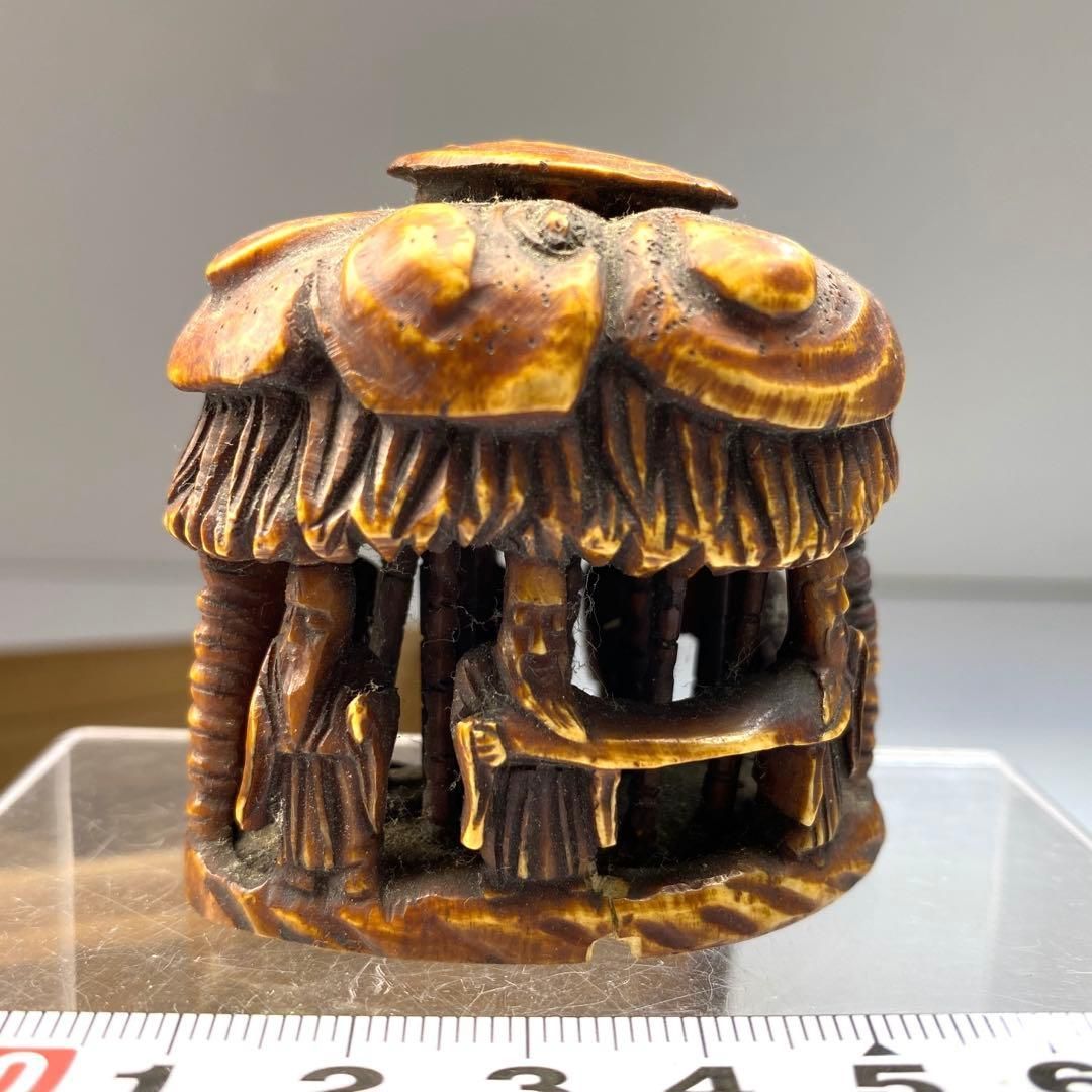 時代特大人物透彫根付 67g