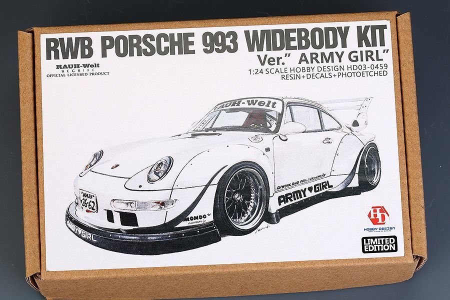ホビーデザイン HD03-0459 1|24 RWB ポルシェ 993 ワイドボディキット For Ver. Army Girl レジン エッチングパーツ デカール メタルパーツ