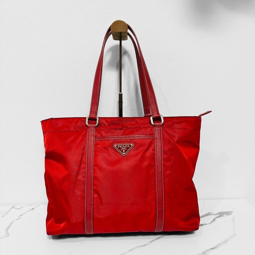 PRADA プラダ トートバッグ ナイロン サフィアーノレザー ギャランティ 
