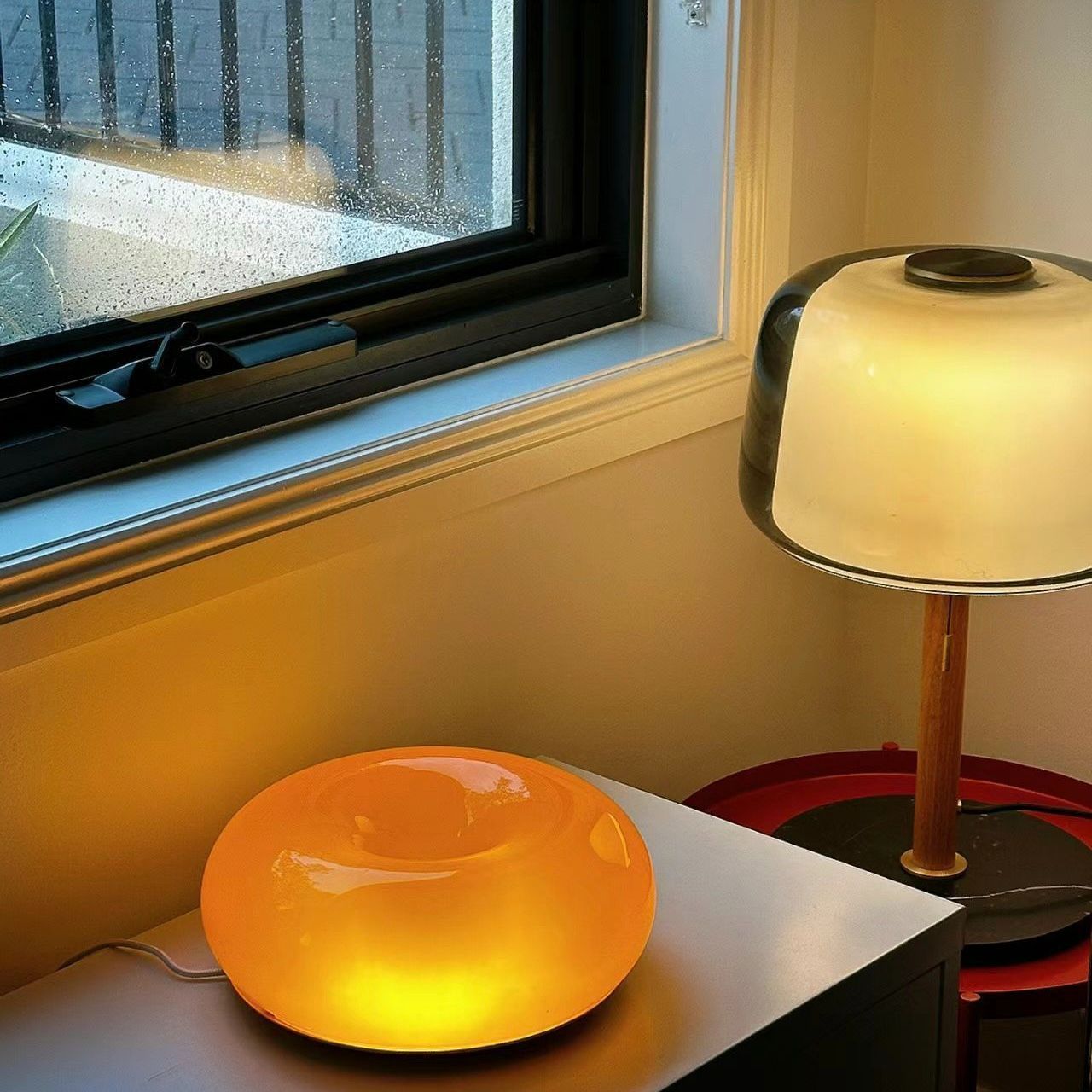 レトロ電気スタンド 照明卓上スタンド 暖かい ステンドランプ