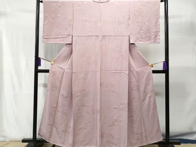 平和屋着物●上質な色無地　風景地紋　藤鼠色　正絹　逸品　DAAV8685tw 平和屋着物○上質な色無地 風景地紋 藤鼠色 正絹 逸品 DAAV8685tw