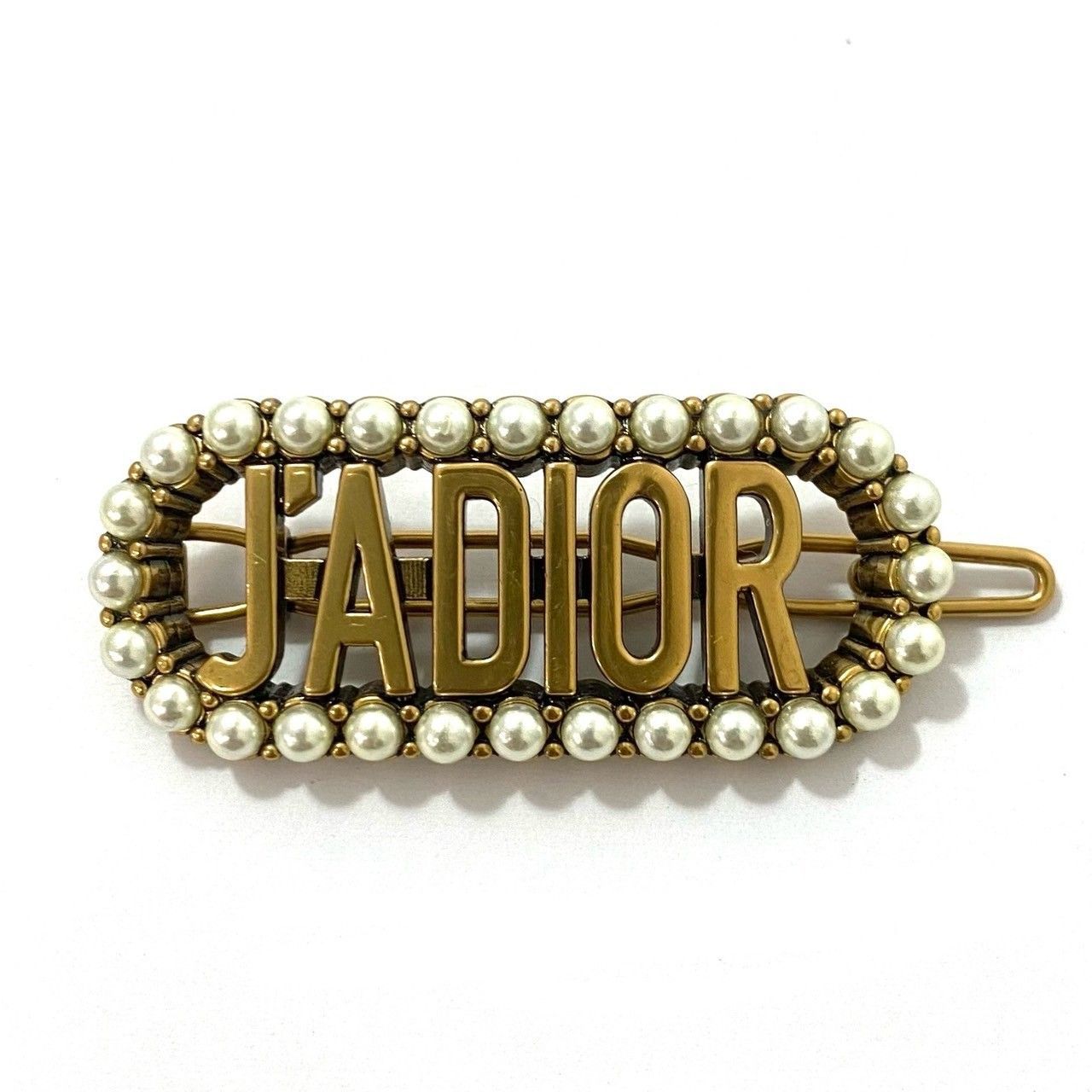 【DIOR】ディオール J'ADIOR バレッタ ヘアピン アンティーク M【Dior】J'ADIOR/ジャドール バレッタ フェイクパール パール風