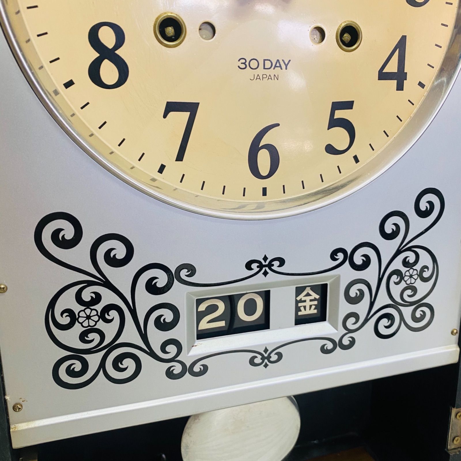 SEIKO 30日巻 ゼンマイ式壁掛け時計 カレンダー付 アンティークレトロ