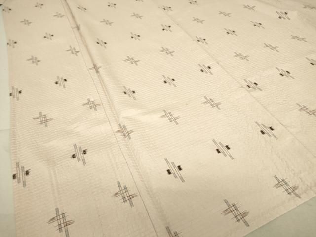 平和屋着物▽上質な紬　単衣　横段花文　正絹　逸品　DAAS0977az 平和屋着物▽上質な紬 単衣 横段花文 正絹 逸品 DAAS0977az 【公式通販】