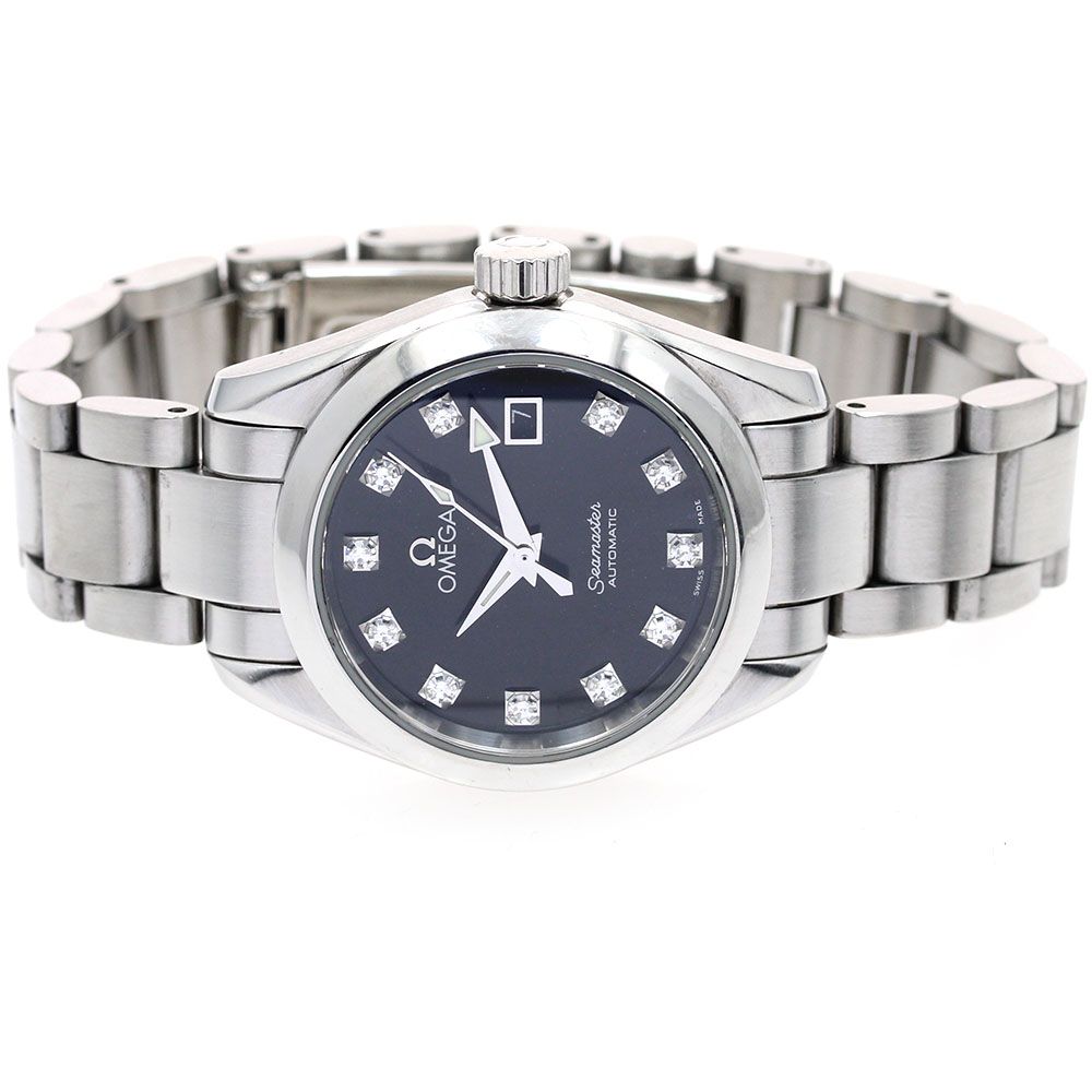 オメガ OMEGA 2563.55 シーマスター アクアテラ デイト 11Pダイヤ 自動  