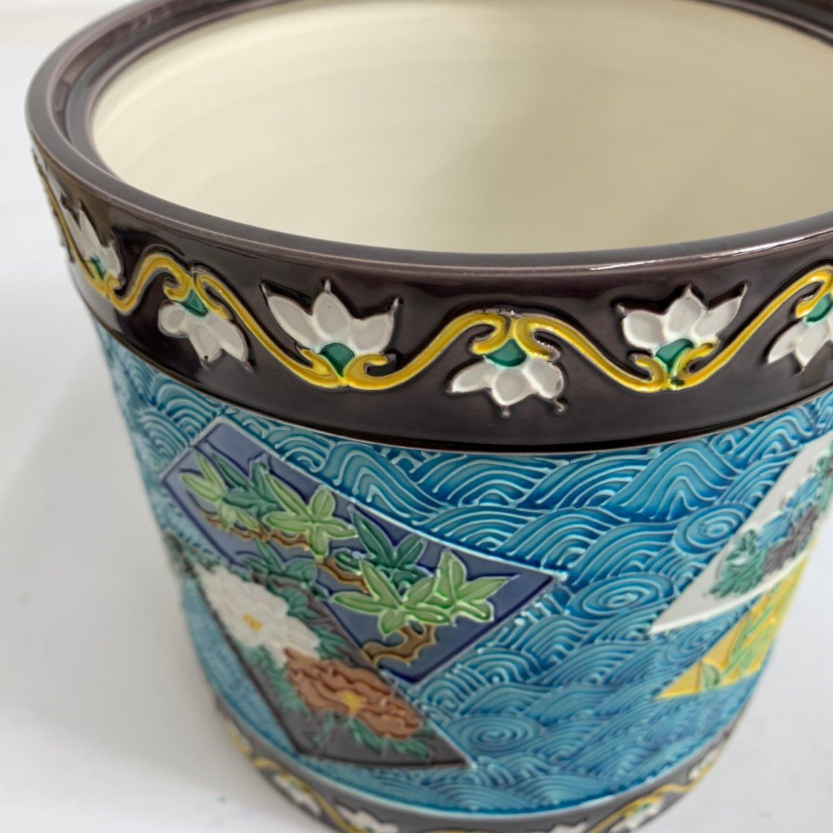 各種サイズ・色が充実。 中村翠嵐 ナカムラスイラン 中村翠嵐|水指|紫交趾切紙草花|茶道具 ブルー | 240001157761