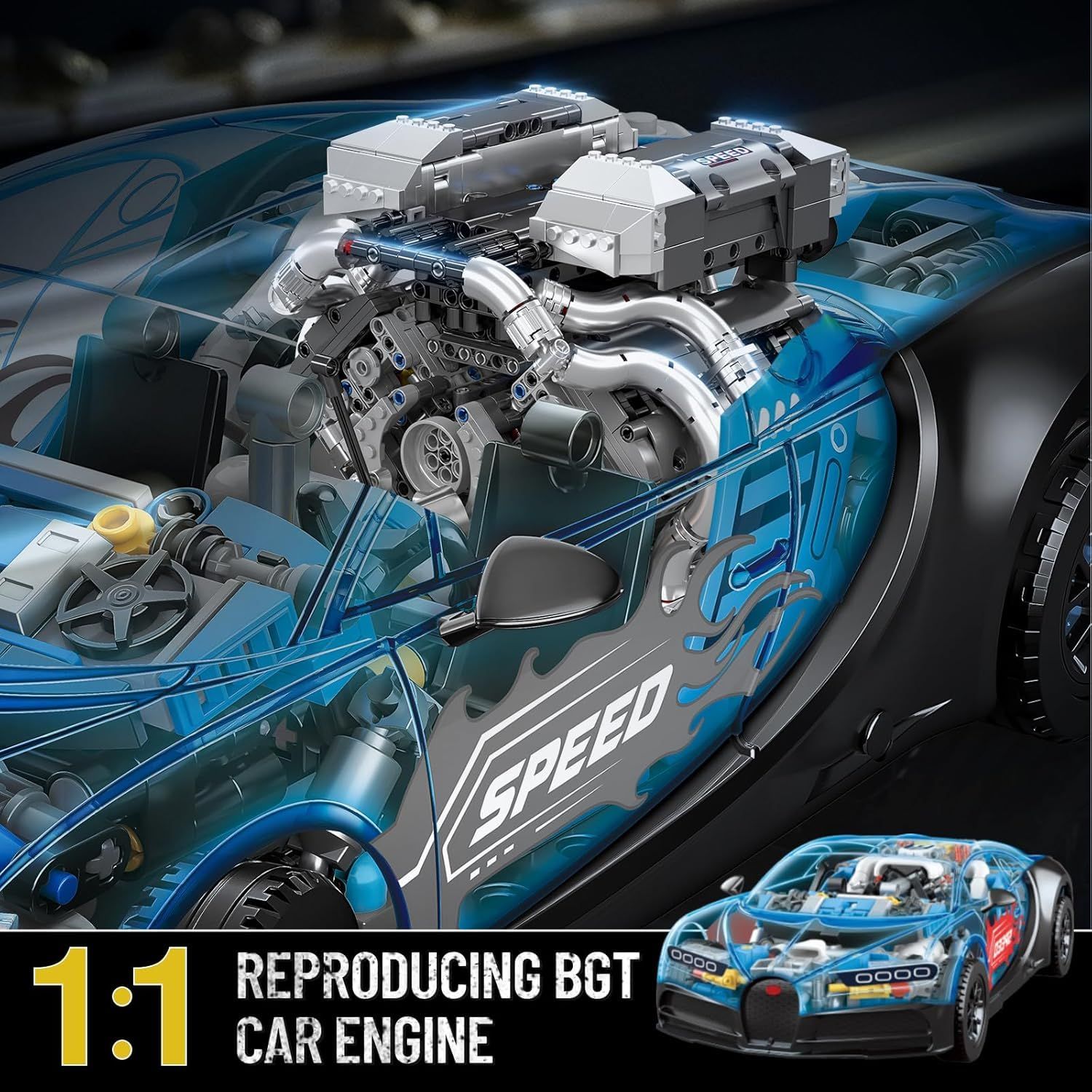 自分で作るW16エンジンおもちゃ