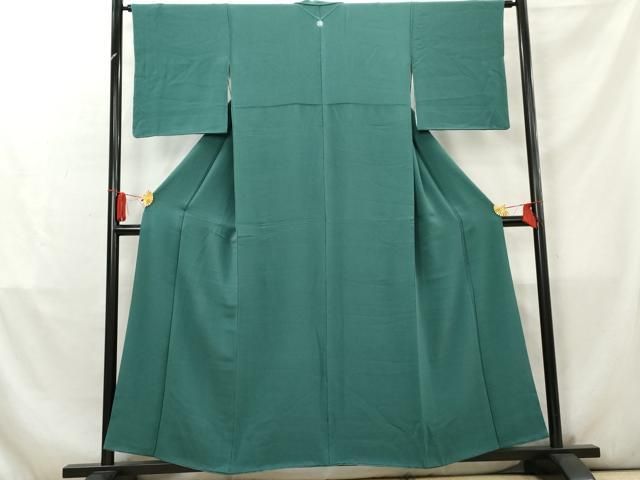 平和屋着物●ファッションデザイナー 花井幸子監修 色無地 納戸色 正絹 AABC5688cs