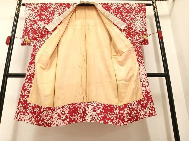 平和屋着物□アンティーク 大正ロマン 長襦袢 袷 楓文 正絹 逸品