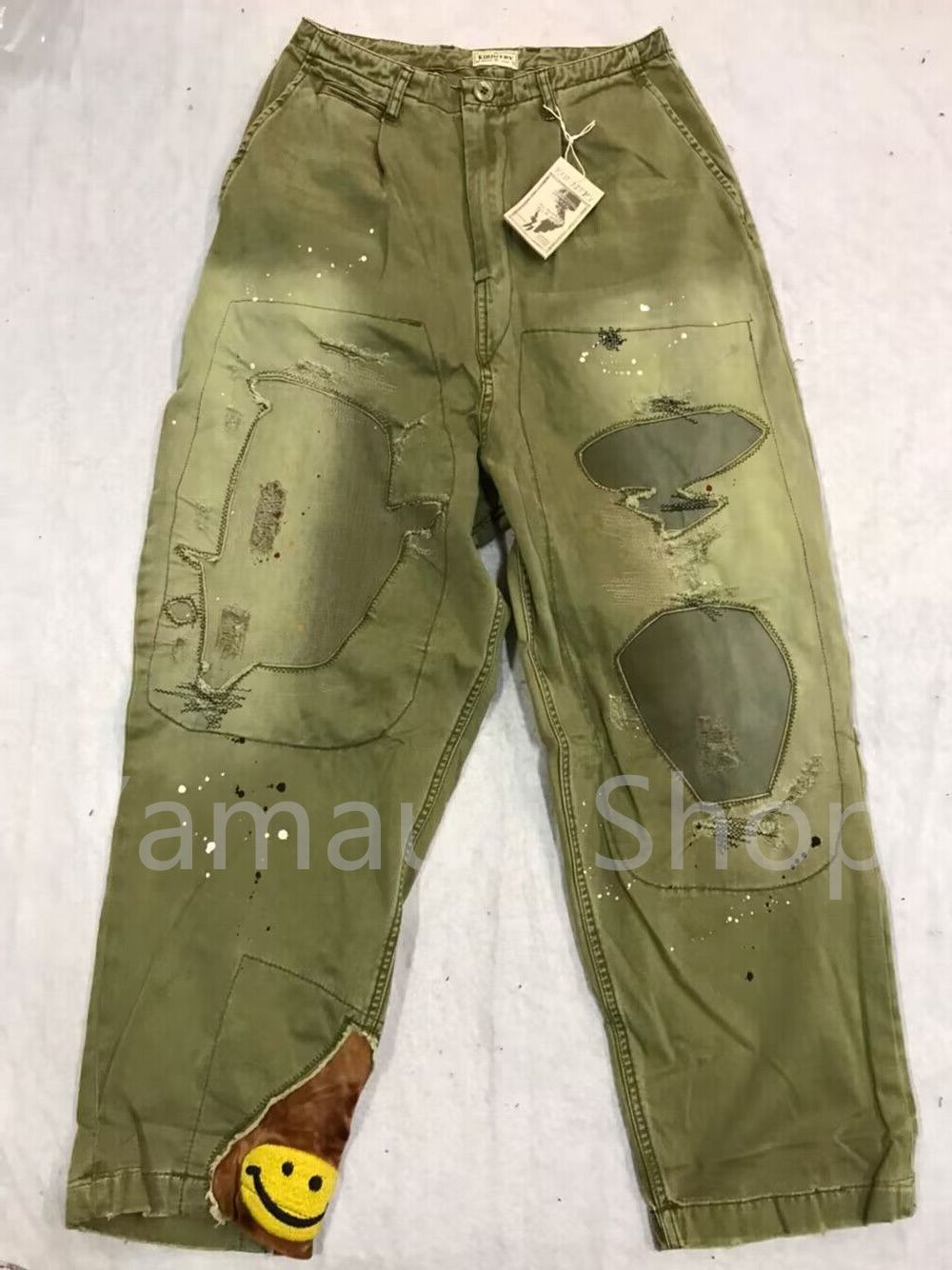 KAPITAL Katsuragi Distressed High-Waisted Trousers パンツ