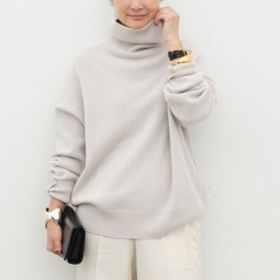 【未使用級】Deuxieme Classe ミドルゲージタートル　ベージュ Deuxieme Classe ドゥーズィエムクラス ミドルゲージ タートルネック