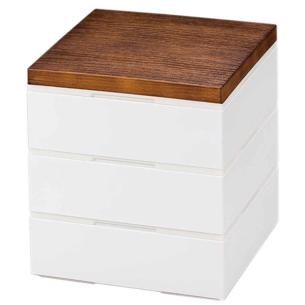 ☆ ブラウン ☆ NH home 15cm 木目三段重 NH home エヌエイチホーム 弁当箱 三段 小さめ 日本製 国産 お重箱 重箱 御重 ランチボックス お弁当箱 三段重箱 15cm 木目 シンプル 無地 運動会 おしゃれ 行楽 スタイリッシュ