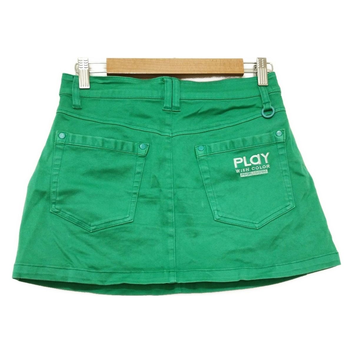 PEARLY GATES パーリーゲイツ ミニスカート サイズ0 XS レディース - グリーン PLaY WitＨ COLOR