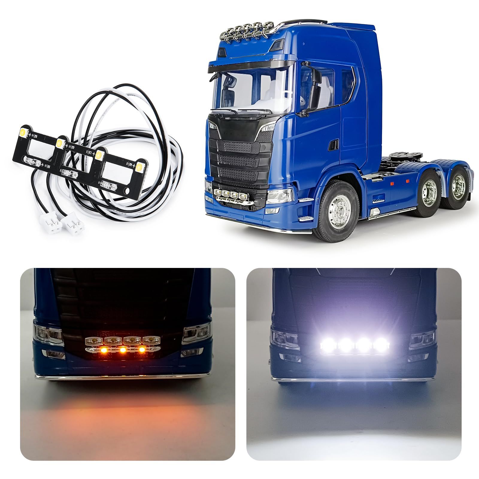 タミヤ1/14用scaniaロゴ付きアクリルledライト,トラクターr620