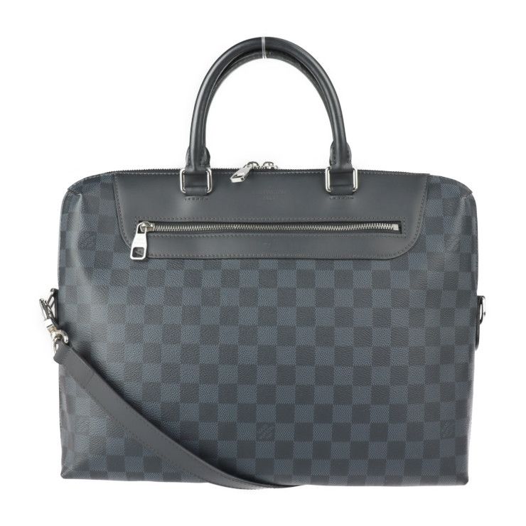 LOUIS VUITTON ルイ ヴィトン ビジネスバッグ N41589 ダミエコバルト レザー ネイビー ブラック シルバー金具 2WAY  ブリーフケース 書類鞄 ビトン 【本物保証】 - メルカリ