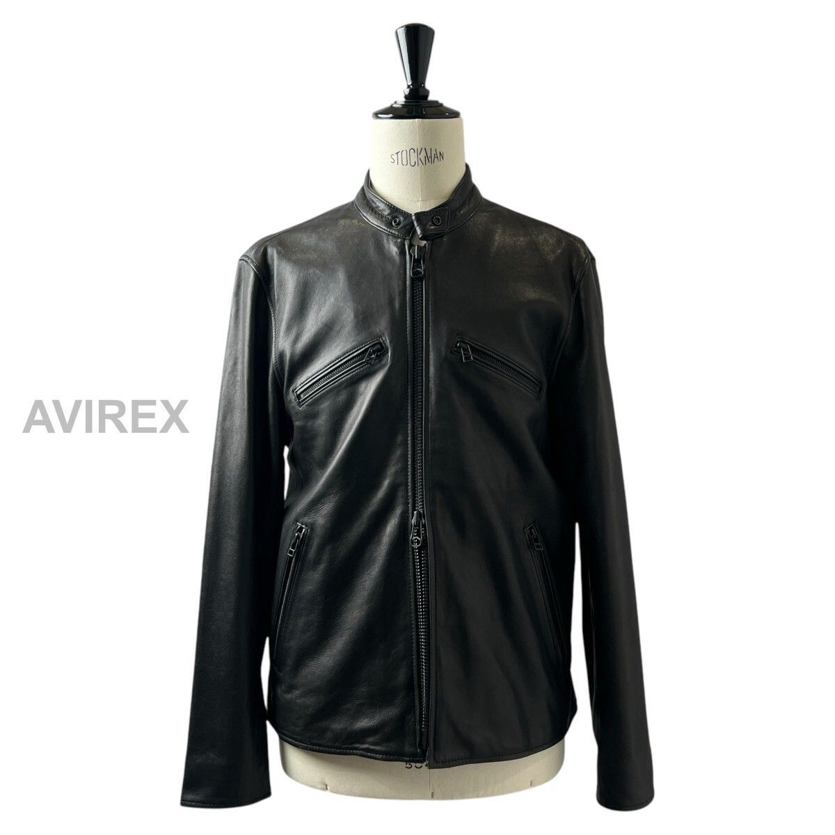 美品/希少✨AVIREX ライダースジャケット　羊革　ラムレザー 黒　2XL 未使用級 AVIREX アヴィレックス 上質 羊革 ラム レザー 本革