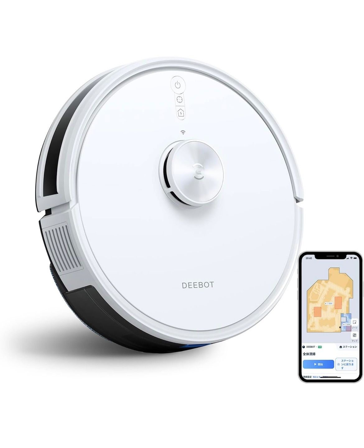 ECOVACS DEEBOT Y1 ロボット掃除機 水拭き対応 お掃除ロボット 静音設計 ホワイト