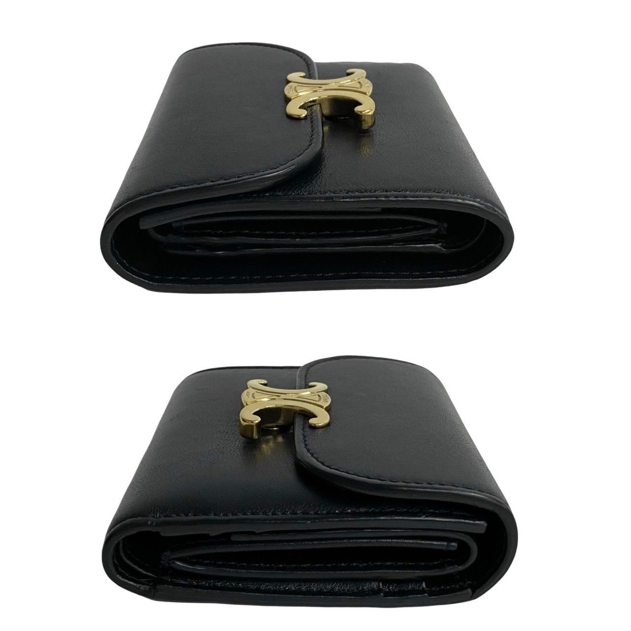 極 美品 CELINE セリーヌ トリオンフ スモール ウォレット ロゴ 金具 