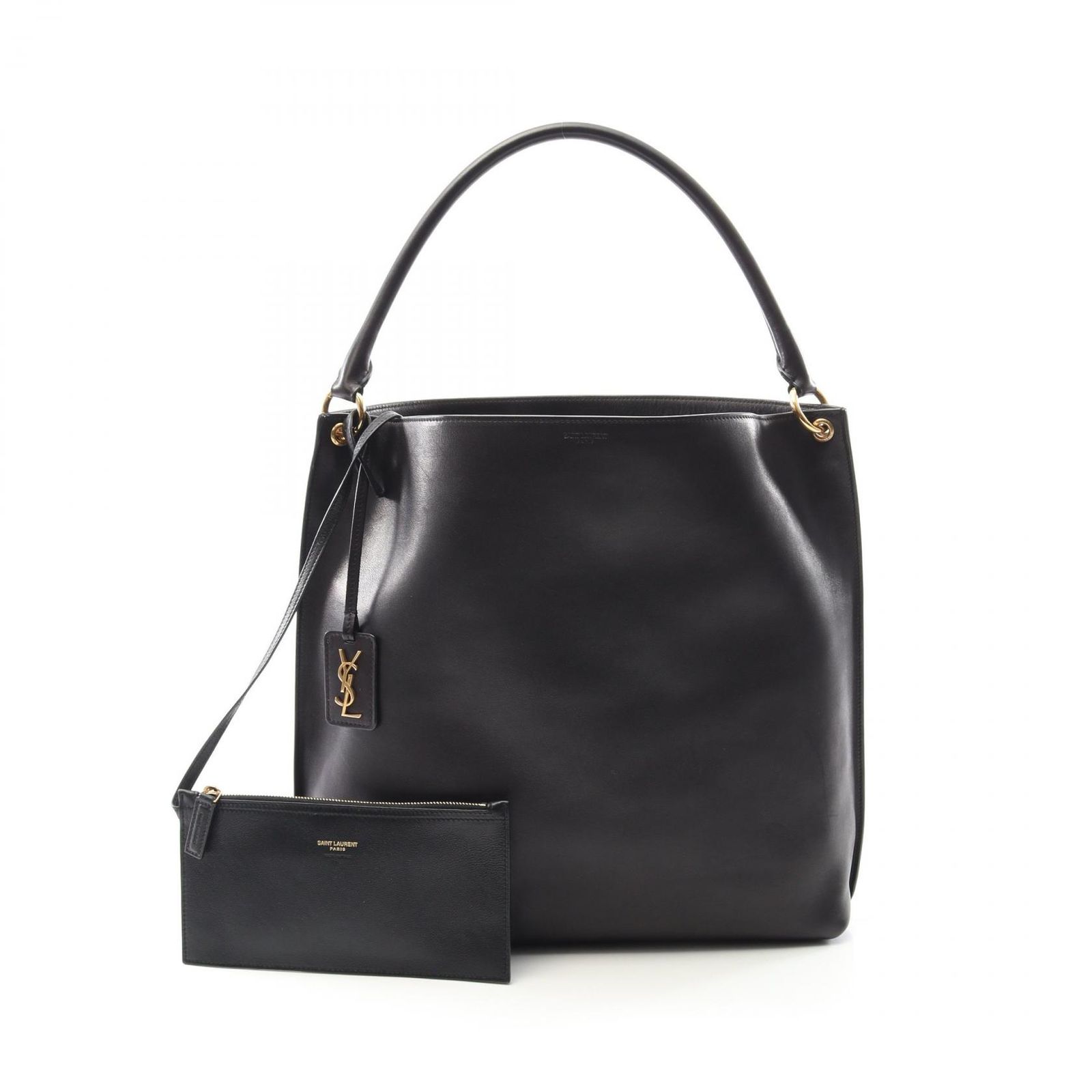サンローランパリ SAINT LAURENT PARIS ショルダーバッグ ホーボー 635266 ブラック レザー ハンドバッグ レディース Used A