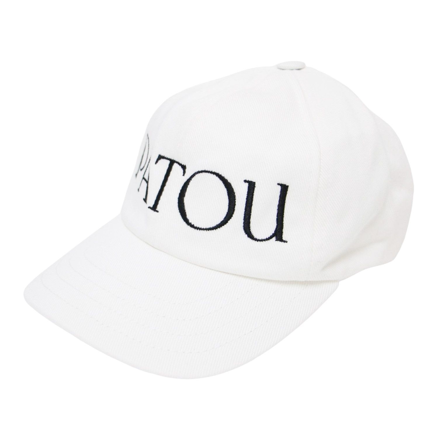 PATOU パトゥ キャップ | コットン パトゥ キャップ | 帽子 | ロゴ 刺繍 ギャザー | ホワイト系 ブラック 白黒 サイズ M | ブランド ファッション アイテム レディース