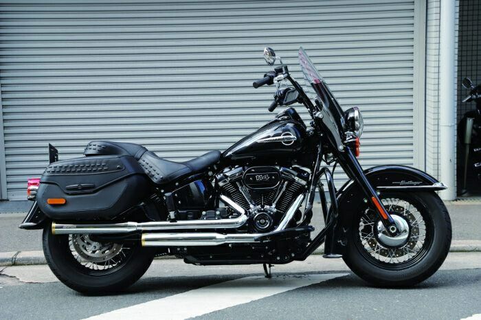 【挑戦中】 MOTOR STAGE スリップオンマフラー ブラス76ストレート 2007〜16年FLST FLSTC FXST FXSTB FXSTC FXSTS クローム