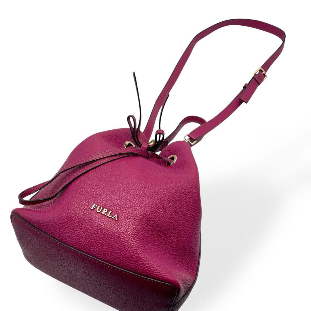 極美品 FURLA フルラ コスタンザ 2way ショルダーバッグ ピンク