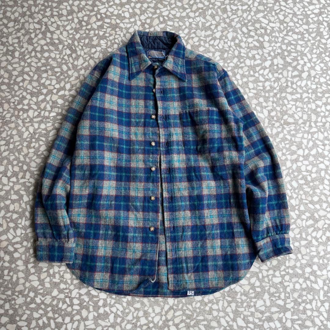 PENDLETON / 70's wool check shirt【最高カラー、ボードシャツ