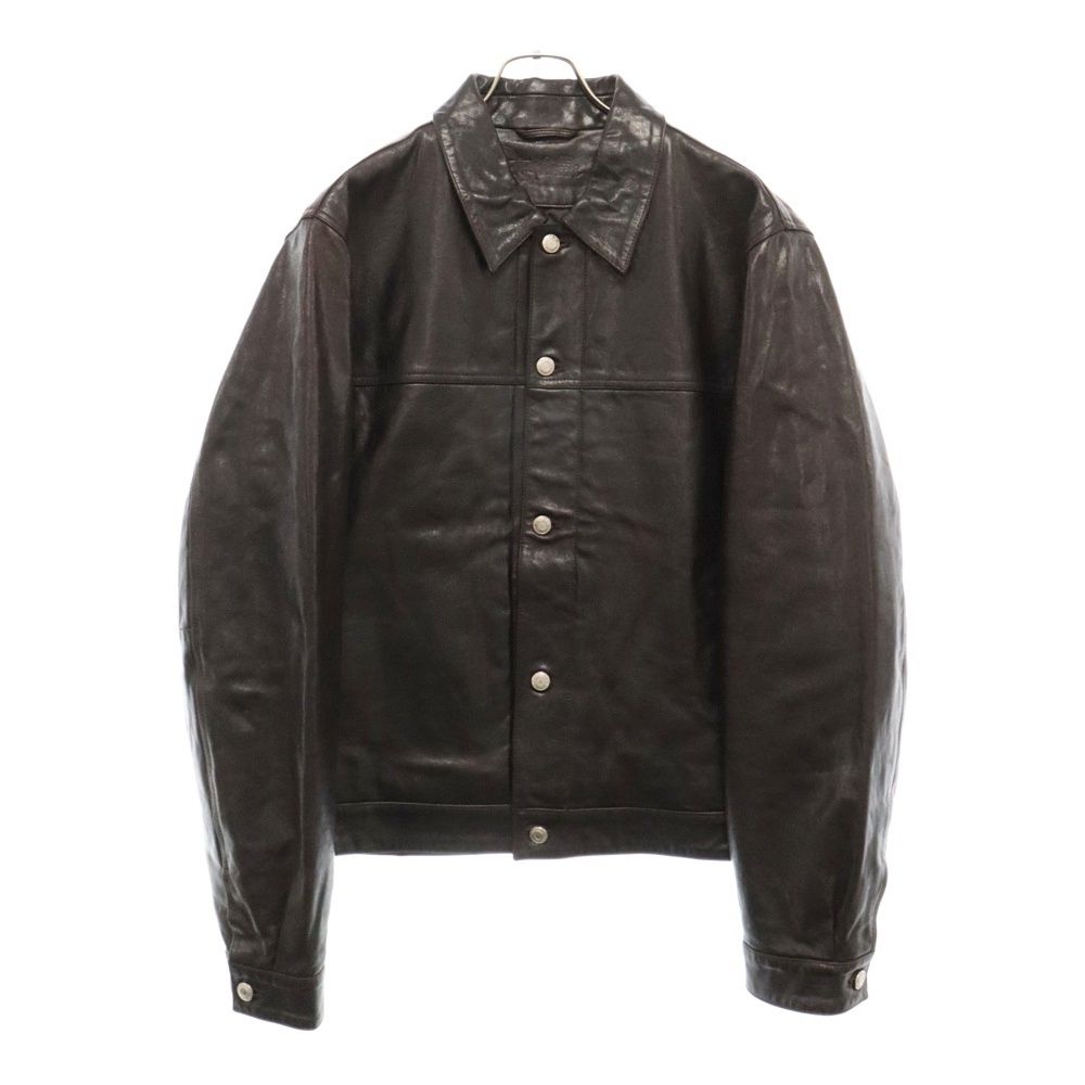 STUSSY (ステューシー) 24AW TRUCKER JACKET LEATHER 115815 トラッカーレザージャケット ブラウン - メルカリ