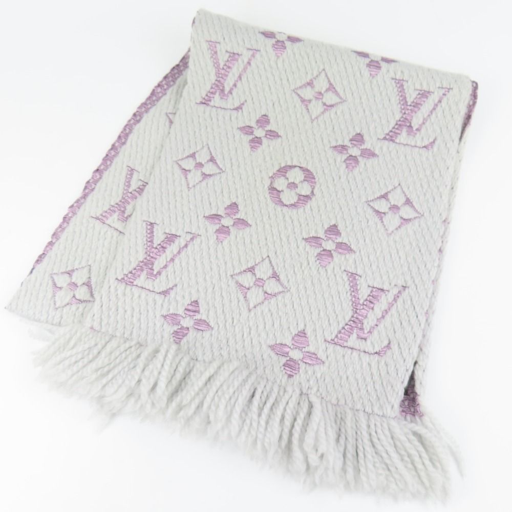 ルイヴィトン マフラー エシャルプ ロゴマニア ライラック グレー×パープル