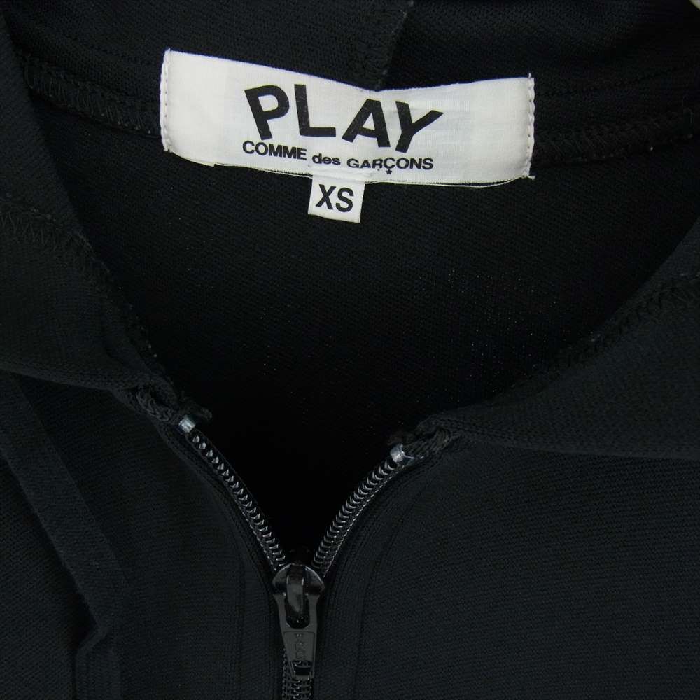 PLAY COMME des GARCONS プレイコムデギャルソン AD2018 AZ-T253 CDG ブラックハートワッペン バックプリント エステルジャージー ジップアップ パーカー  ブラック系 XS【中古】