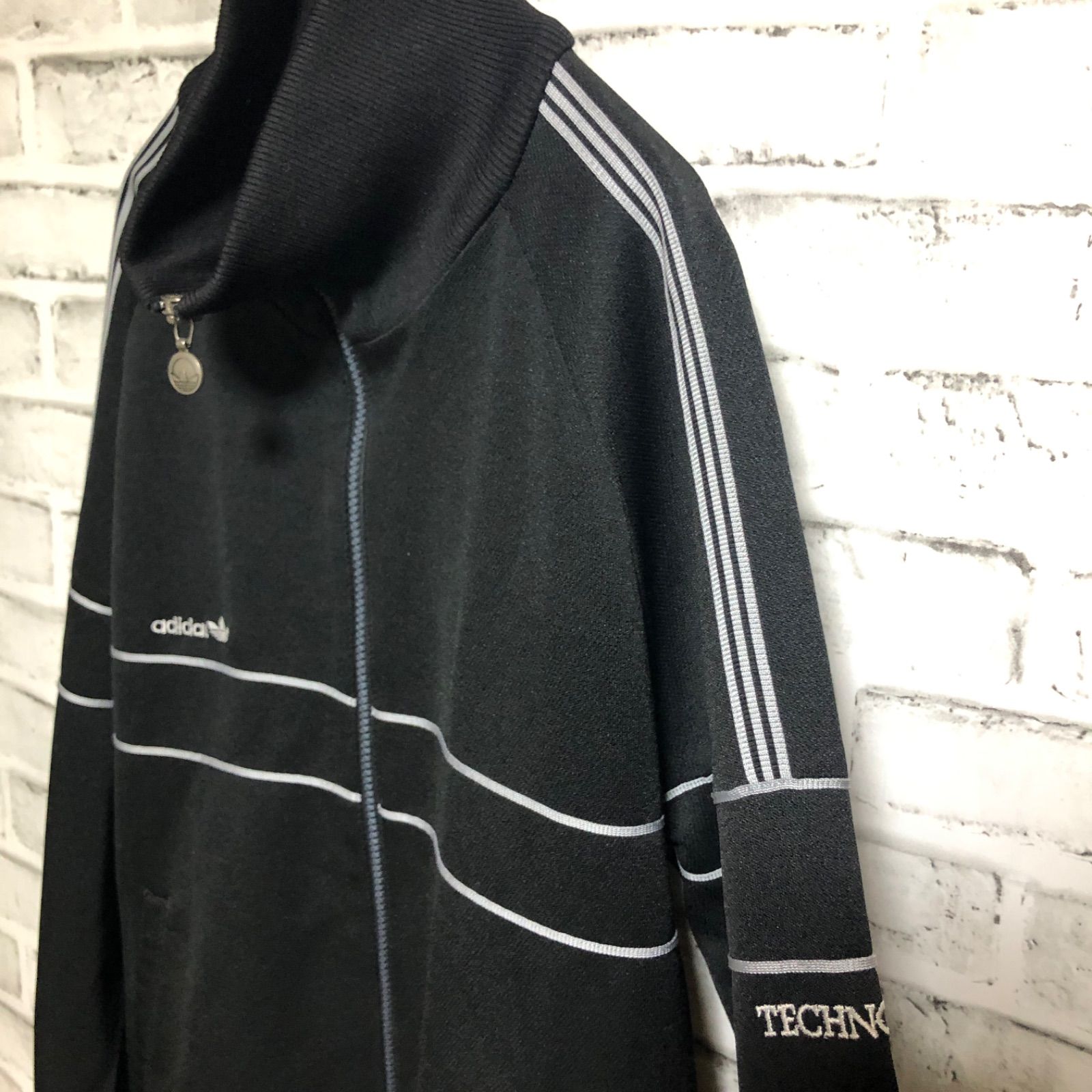 80s adidas トラックジャケット/ジャージ L 西ドイツ🇩🇪 刺繍 TECHNO