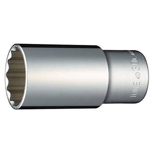 4D-30L:二面幅:30mm トネ(TONE) ディープソケット(12角) 4D-30L 差込角12.7mm(1/2＂) 二面幅30mm