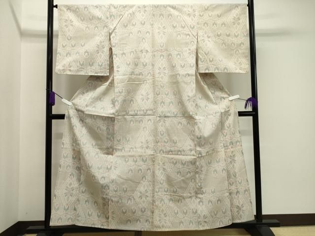 平和屋着物＊夏物 色無地 紗 草花文 紫黒色 正絹 逸品 AAAX2895st